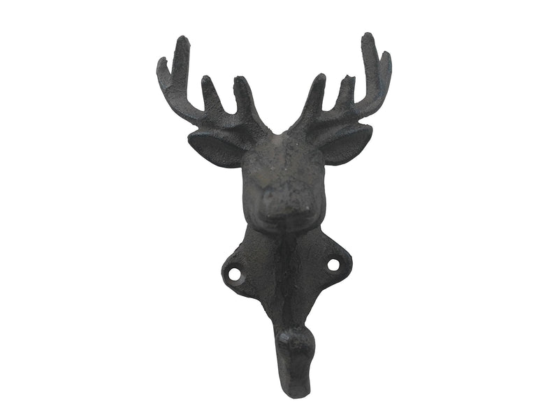 NewNest Australia - Comfy Hour Cast Iron Deer Single Key Coat Hook Clothes Rack Wall Hanger, Heavy Duty, Recycled Brown 