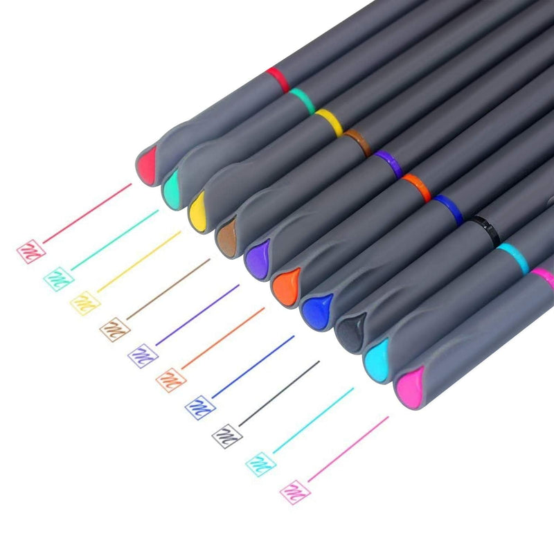 MyLifeUNIT Fineliner Color Pen Set, 0.4mm Colored Fine Liner Sketch Drawing Pen, Pack of 10 Assorted Colors - NewNest Australia