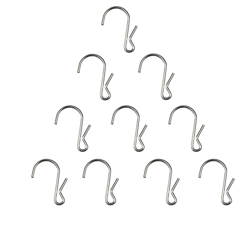 NewNest Australia - LJY 10-Pack Polished Metal Clip Type Hanging Hooks, Holds up to 10 lbs 