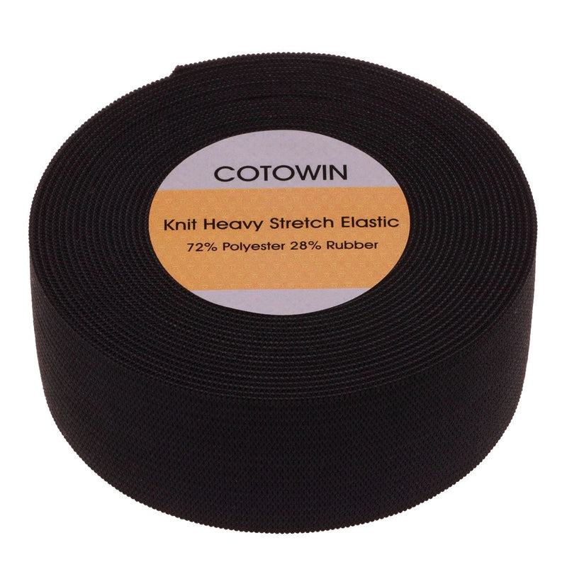 COTOWIN 1 1/4-Inch by 5-Yard Black Heavy Stretch Knit Elastic - NewNest Australia