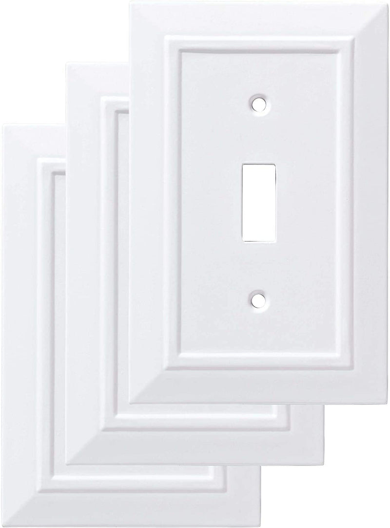 Franklin Brass W35241V-PW-C Classic Architecture Single Switch Wall Plate/Switch Plate/Cover, White, 3-Pack - NewNest Australia