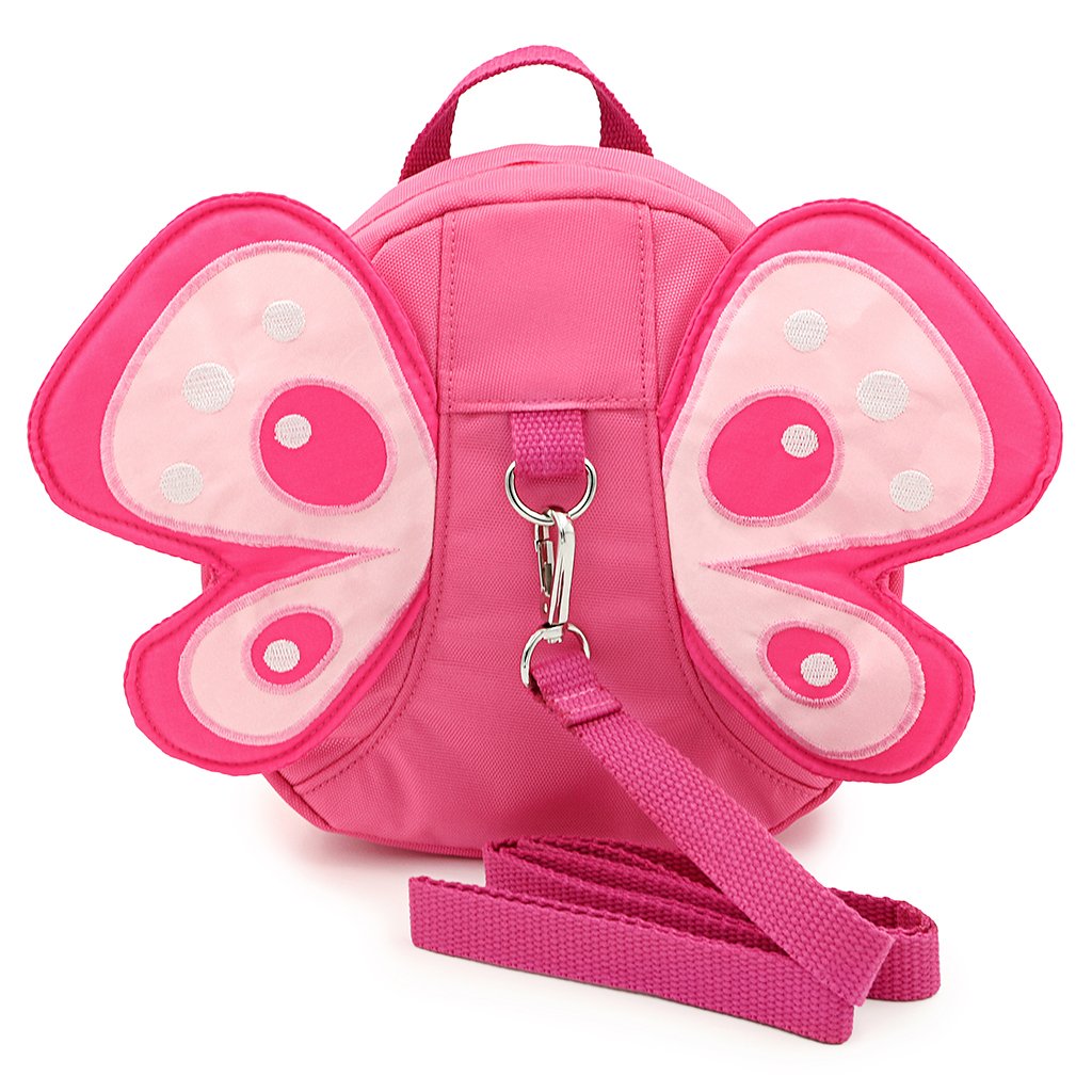 Hipiwe Butterfly Baby Walking Safety Backpack Anti-Lost Mini Bag Toddler Child Strap Backpack with Safety Leash (Pink) Pink - NewNest Australia