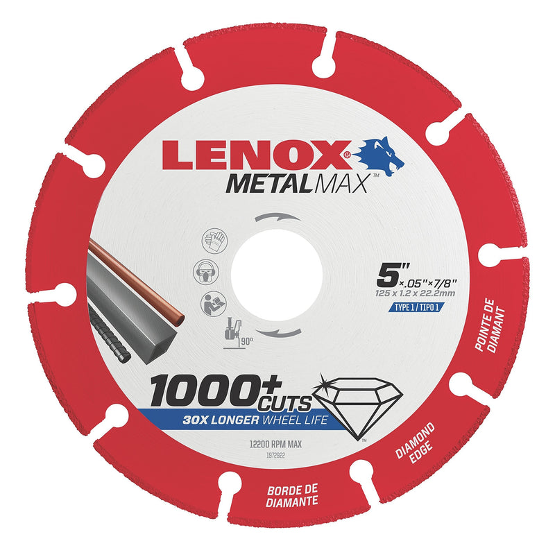 Lenox Tools 1972922 METALMAX Diamond Edge Cutoff Wheel, 5" x 7/8" - NewNest Australia
