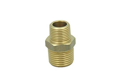 LTWFITTING Lead Free Brass Pipe Hex Reducing Nipple Fitting 1/2" x 3/8" Male NPT Air Fuel Water(Pack of 5) - NewNest Australia