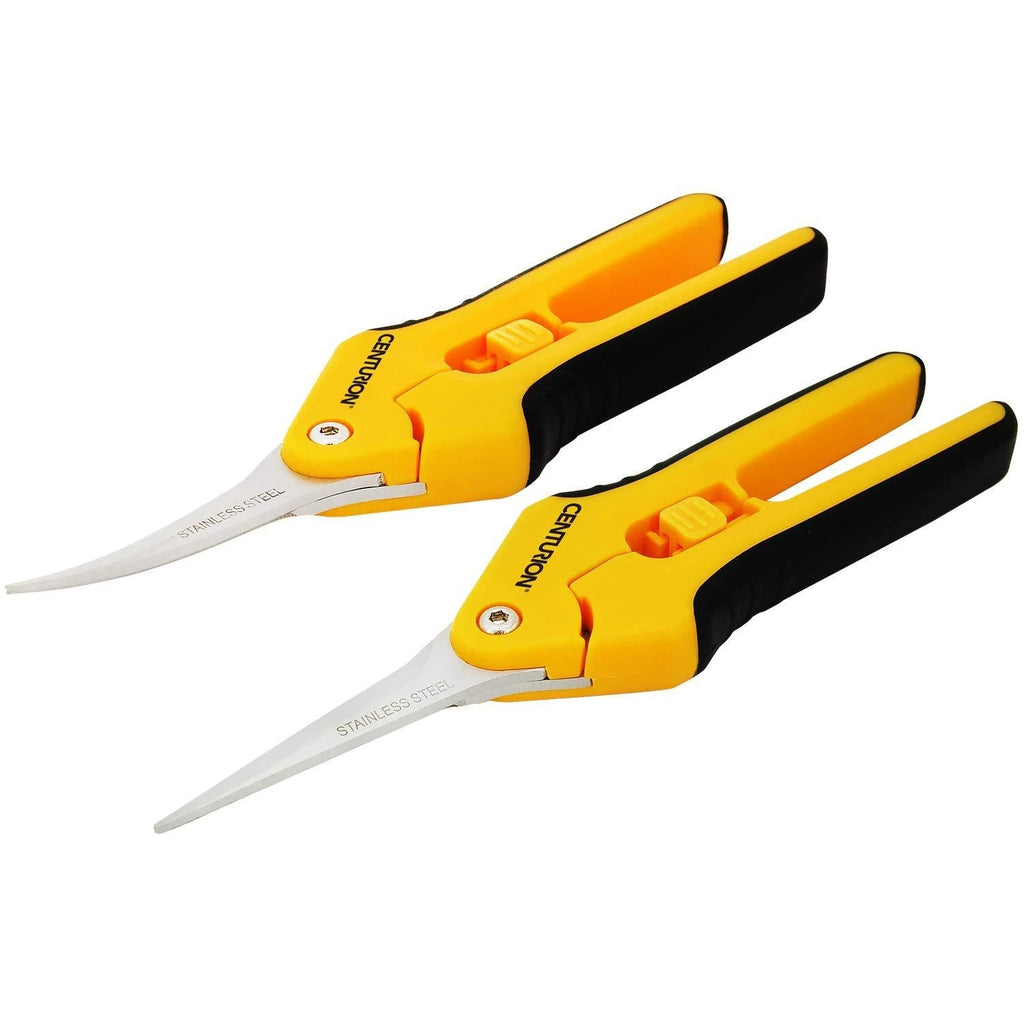 Centurion 201 Hand Pruner Pruning Shear Straight & Upward Curved Stainless Steel Blade Precision Snip (Yellow, 6.5 Inch, Set of 2) - NewNest Australia