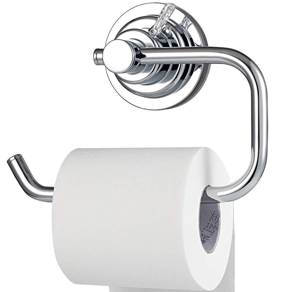 BOPai Modern Vacuum Suction Cup Toilet Paper Holder,Removable Bracket for Bathroom Kitchen.Chrome - NewNest Australia