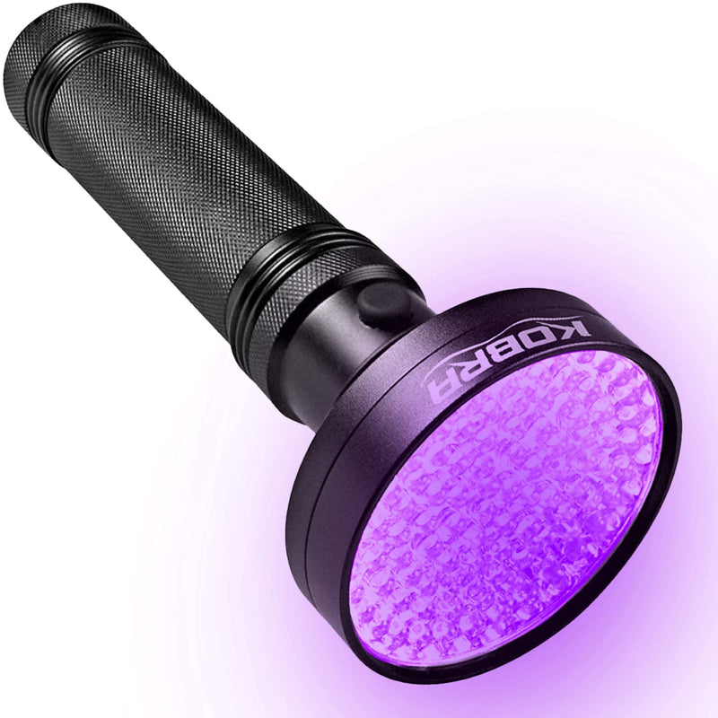 KOBRA UV Black Light Flashlight 100 LED #1 Best UV Light and Blacklight For Home & Hotel Inspection, Pet Urine & Stains - Ultra Intensity 18W 385-395nm LEDs Spot Counterfeit Money, Leaks, Scorpions! - NewNest Australia