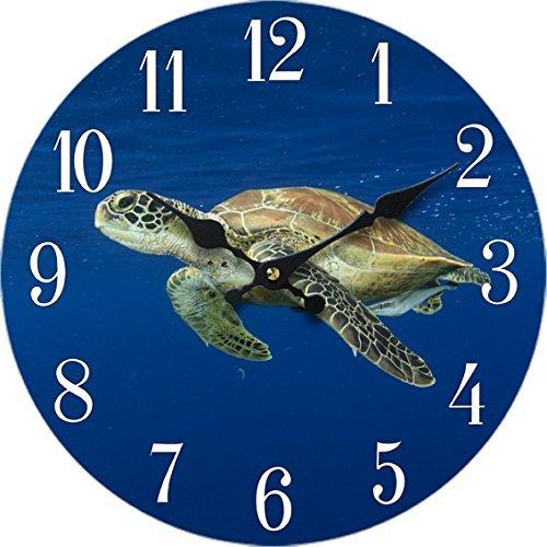 NewNest Australia - Sea Creations New 13"X13" Turtle Wood Wall Clock Home Wall Decor Marine Coastal Nautical Beach 