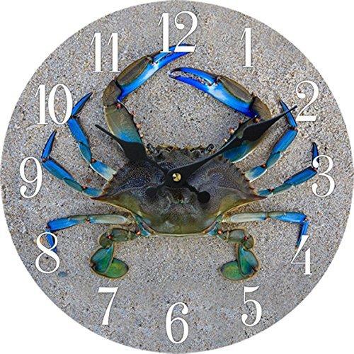 NewNest Australia - Sea Creations New 13"X 13" Crab Wood Wall Clock Home Wall Decor Marine Coastal Nautical Beach 