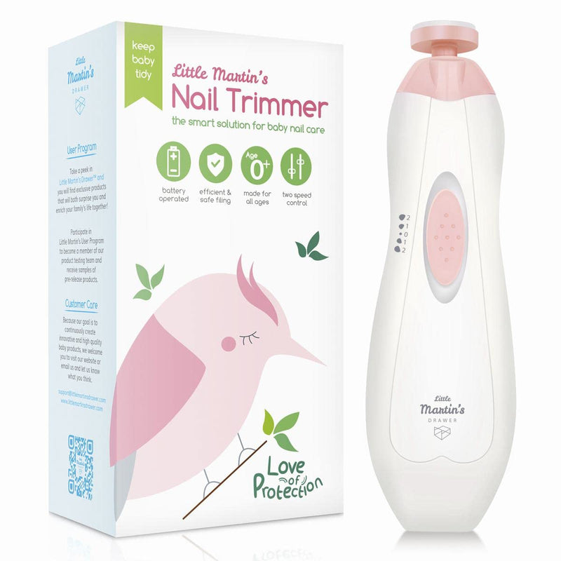 Little Martin’s Drawer Baby Nail Trimmer File with Light - Safe Electric Nail Clippers Kit for Newborn Infant Toddler Kids Toes and Fingernails - Care, Polish and Trim - Battery Operated (AA) Pink - NewNest Australia