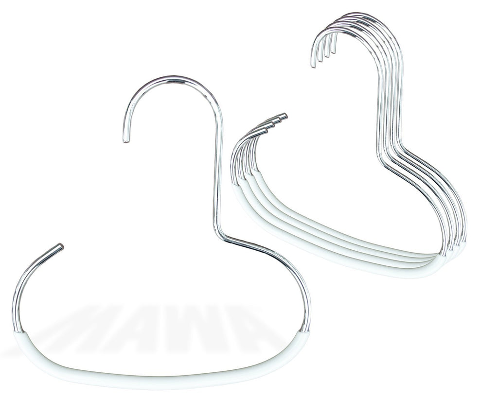 NewNest Australia - Mawa by Reston Lloyd Accessory Non-Slip Space-Saving Clothes Hanger Hook for Scarves, Style G1, Set of 5, White 