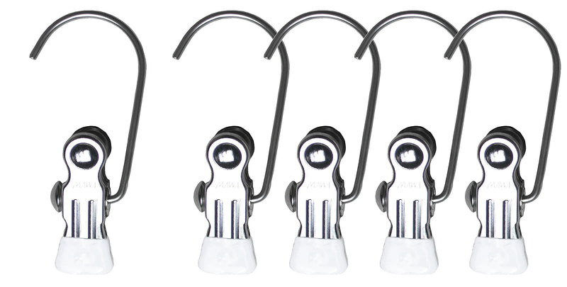 NewNest Australia - Mawa by Reston Lloyd Accessory Portable Non-Slip Semi Round Single Hook Hanging Clothes Pins/Clips for Laundry or Travel, Style K/1, Set of 5, White 