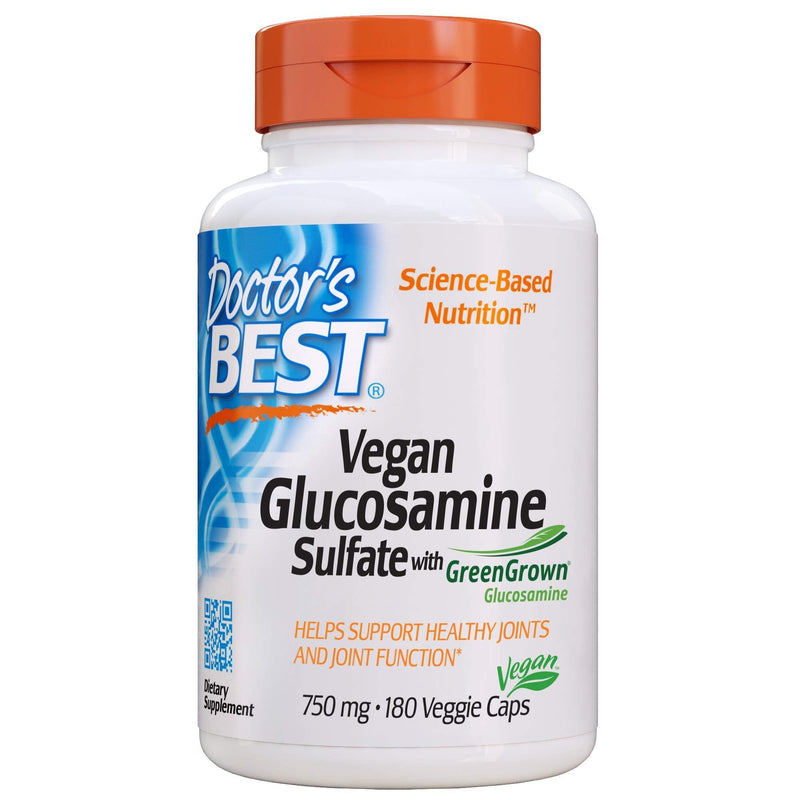 Doctor's Best Vegan Glucosamine Sulfate, Joint Support, Non-GMO, Vegan, Gluten Free, Soy Free, 750 mg 180 Veggie Caps - NewNest Australia