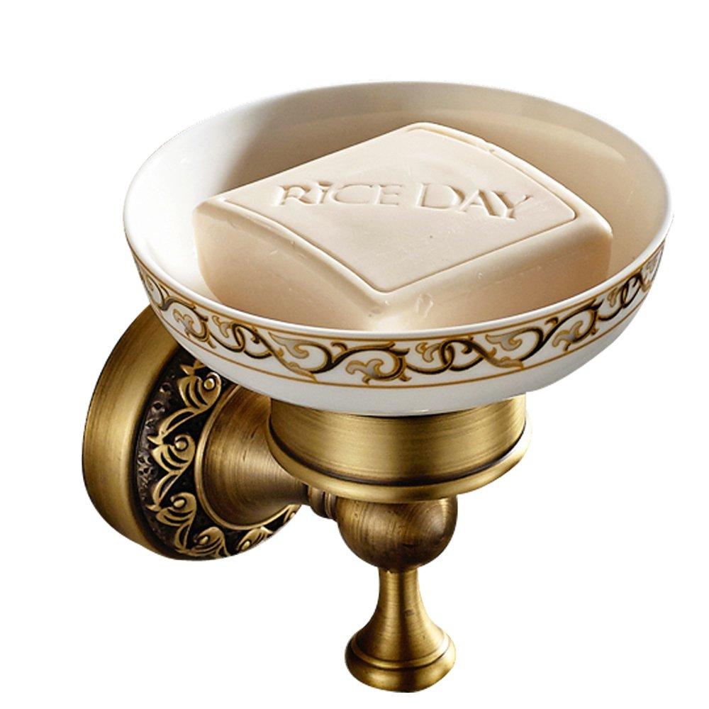 Leyden TM Luxury Art Engraved Wall Mount Bathroom Soap Dish Soap Holder, Antique Brass Finish - NewNest Australia