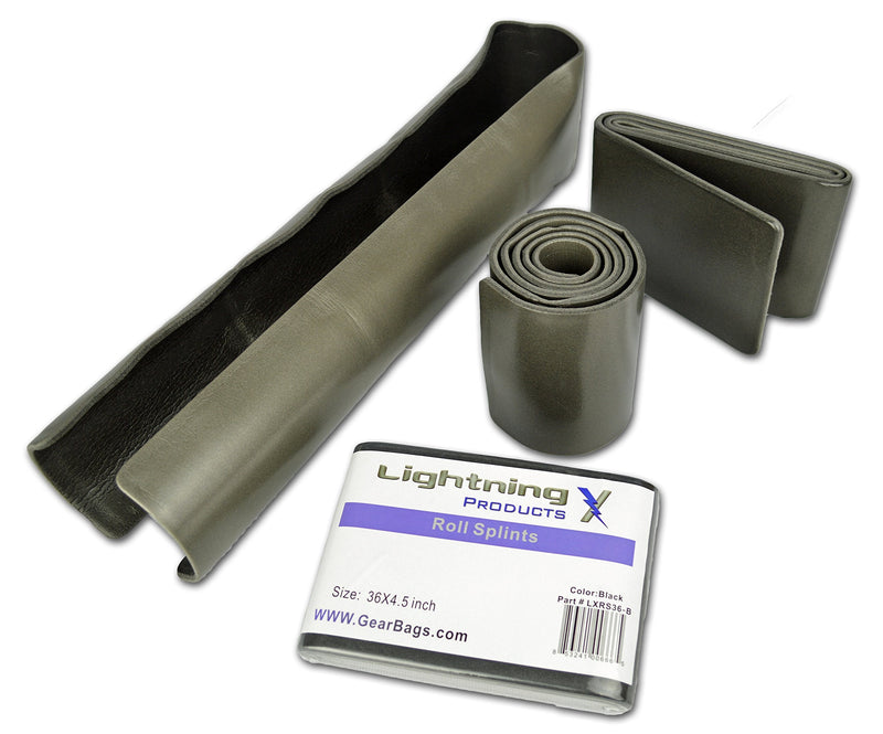 Lightning X Folded Universal Aluminum Medical Tactical Roll Splint 4.5" x 36" for First Aid Kits - Black/Grey (Pack of 1) - NewNest Australia