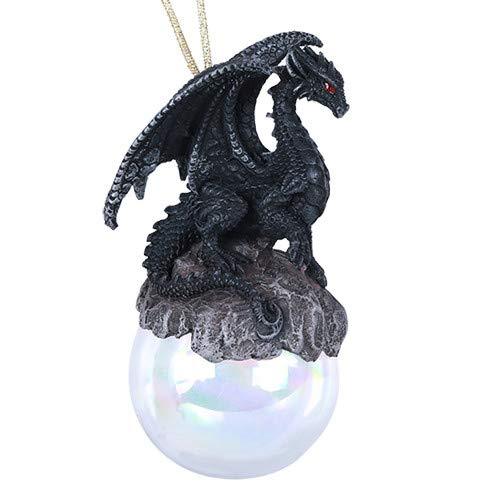 NewNest Australia - Pacific Giftware Checkmate Black Dragon Glass Ball Ornament by Ruth Thompson Tree Decoration Gift Decor 