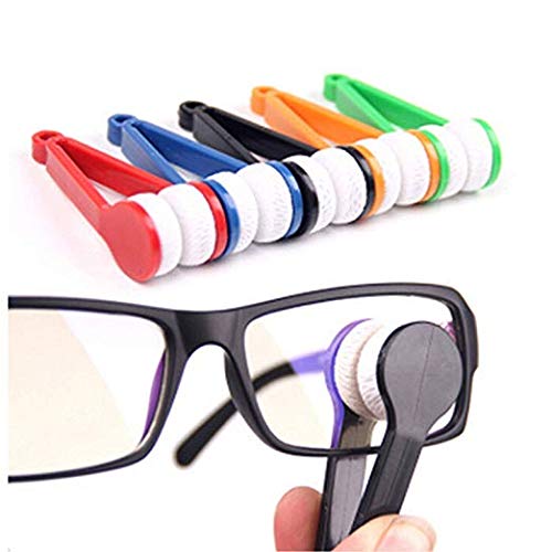 5 Pcs Mini Sun Glasses Eyeglass Microfiber Spectacles Cleaner Soft Brush Cleaning Tool Mini Microfiber Glasses Eyeglasses Cleaner Cleaning Clip (Random Color) - NewNest Australia