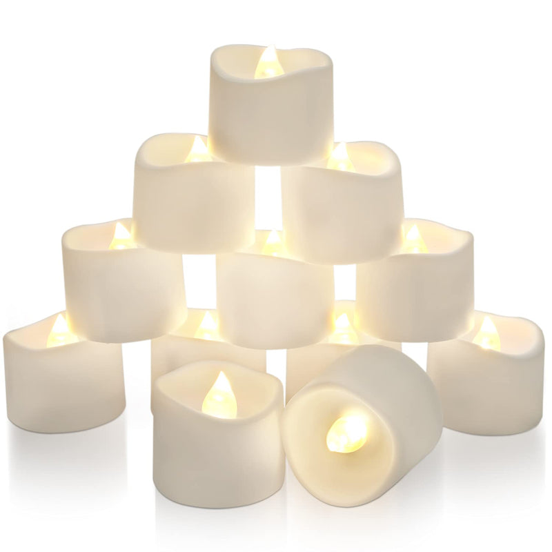 Homemory Battery Tea Lights with Timer Built-in, 6 Hours on and 18 Hours Off in 24 Hours Cycle Automatically, Pack of 12 Timing LED Candle Lights in Warm White, No Remote A-warm White - NewNest Australia