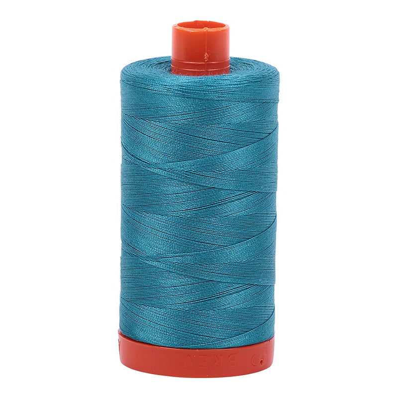 Aurifil A1050-4182 Mako Cotton Thread Solid 50wt 1422yds ,Dark Turquoise - NewNest Australia