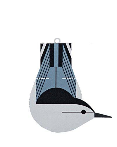 NewNest Australia - Charley Harper Brass White-Breasted Nuthatch Ornament Adornment 