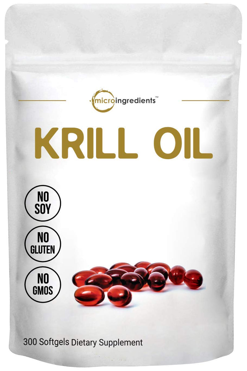 Antarctic Krill Oil Supplement, 1000mg Per Serving, 300 Soft-Gels, Rich in Omega-3s EPA, DHA & Natural Astaxanthin, Supports Immune System & Brain Health, Easy to Swallow 300 Count (Pack of 1) - NewNest Australia