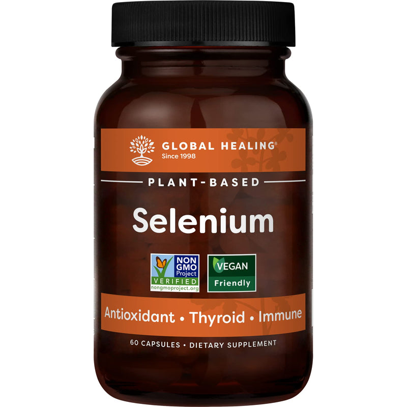 Global Healing Selenium 200mcg, Selenium Supplement with Organic Ingredients, Antioxidants for Thyroid Support and Immune Health, Non-GMO & Gluten-Free, Selenium 200 mcg for Men & Women (60 Capsules) - NewNest Australia