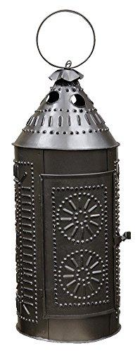 NewNest Australia - CWI Gifts 17" x 5" Metal Sturbridge Lantern For Taper Candle with Ornate Punched Design 