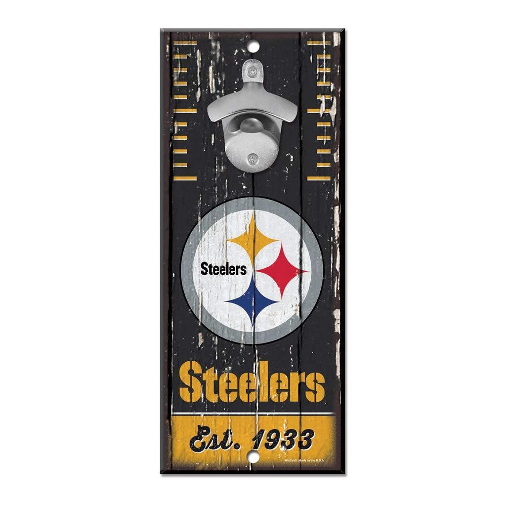 WinCraft NFL Pittsburgh Steelers 5x11 Wood Sign Bottle Opener, Team Colors, 5"x11" - NewNest Australia