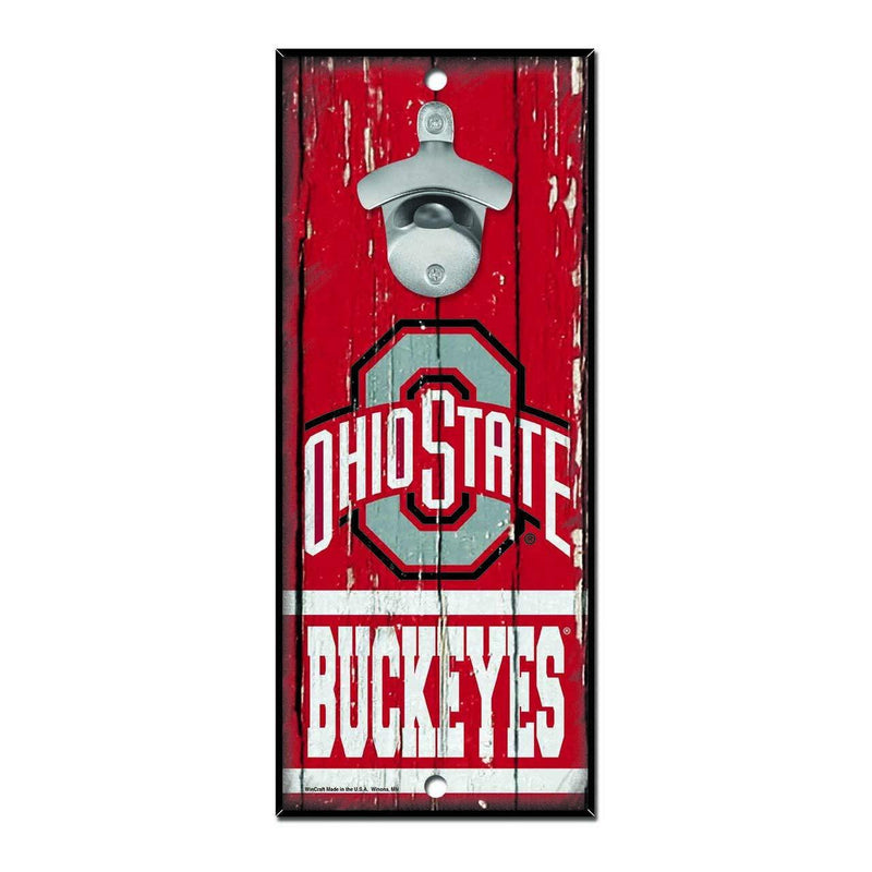 WinCraft NCAA Ohio State Buckeyes 5x11 Wood Sign Bottle Opener, Team Colors, 5"x11" - NewNest Australia