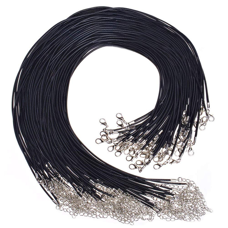 Paxcoo 50Pcs 18" Black Waxed Necklace Cord for Jewelry Making 18 Inches - NewNest Australia