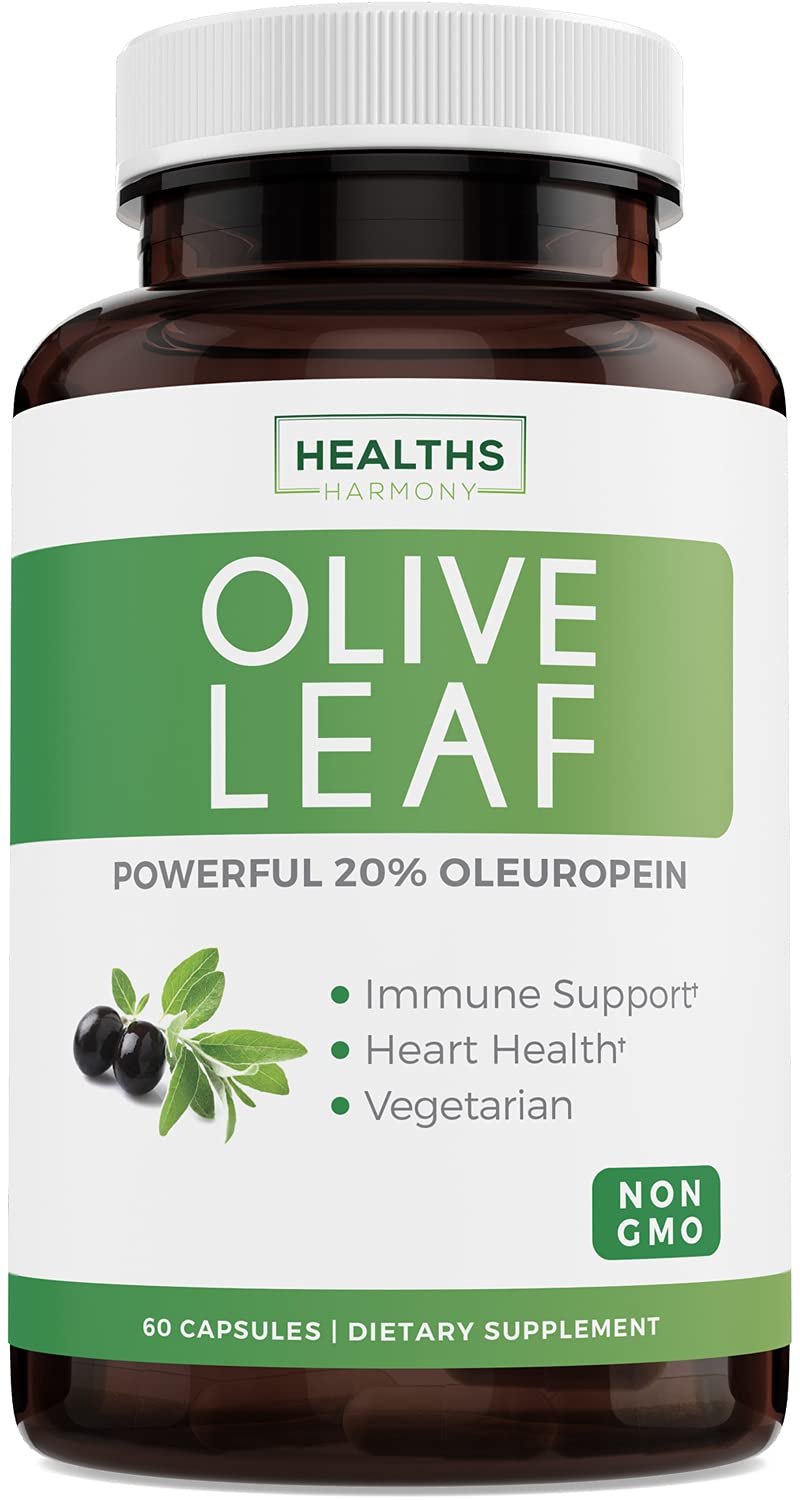 Olive Leaf Extract (Non-GMO) Super Strength: 20% Oleuropein - 750mg - Vegetarian - Immune Support, Cardiovascular Health & Antioxidant Supplement - No Oil - 60 Capsules - NewNest Australia