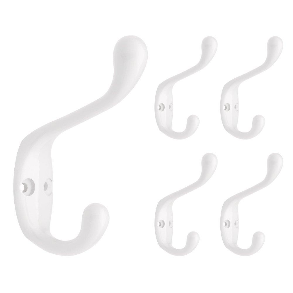 NewNest Australia - Franklin Brass B42302M-W-C 3" Heavy Coat and Hat Hook (5 Pack), White 5 Pack 