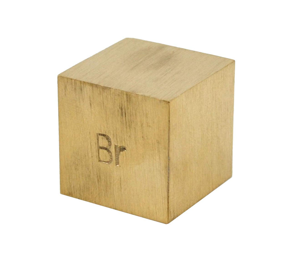 Density Cube, Brass (Br) with Element Stamp - 0.8 Inch (20mm) Sides - for Density Investigation, Specific Gravity & Specific Heat Activities - Eisco Labs - NewNest Australia