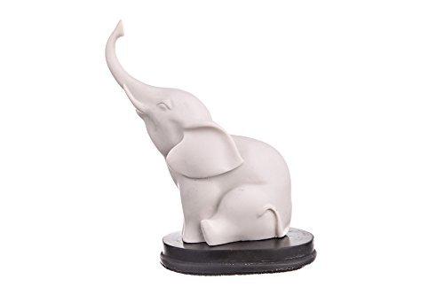 NewNest Australia - danila-souvenirs Decorative Marble Statue Figurine Sculpture Elephant 4.3'' White 