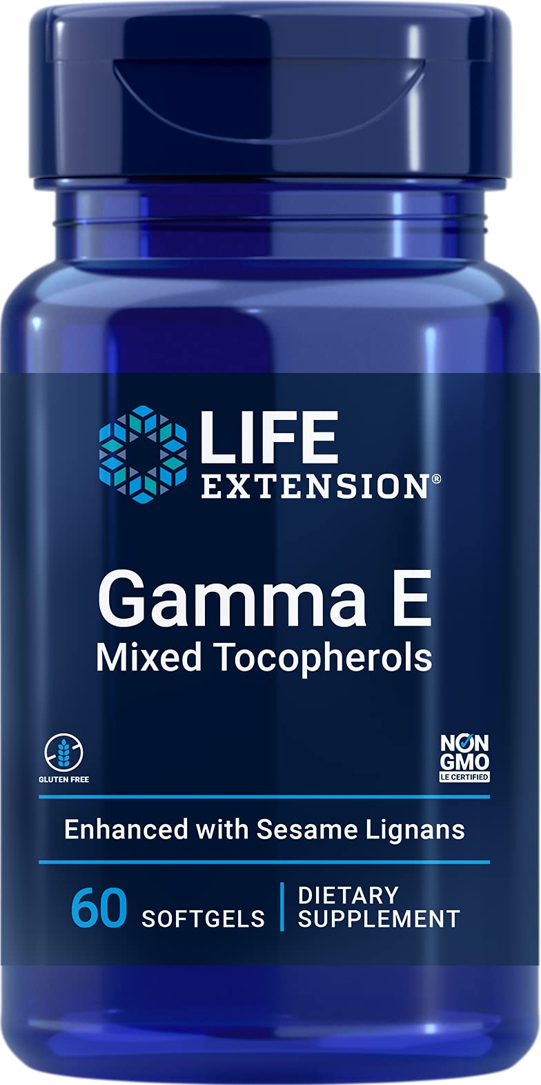 Life Extension Gamma E Mixed Tocopherols — Complete Spectrum of Vitamin E for Antioxidant Protection, Enhanced with Sesame Lignans - Gluten-Free, Non-GMO - 60 Softgels - NewNest Australia