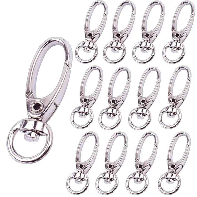 BronaGrand Pack of 50 D Swivel Trigger Clips Hooks Metal Key Ring Lobster Clasps Silver - NewNest Australia