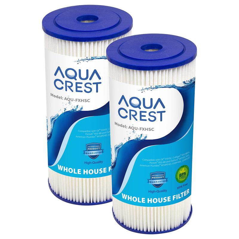 AQUACREST FXHSC 10" x 4.5" Whole House Water Filter, Replacement for GE FXHSC, Culligan R50-BBSA, Pentek R50-BB and DuPont WFHDC3001, American Plumber W50PEHD, GXWH40L, Pack of 2 (Packing May Vary) - NewNest Australia
