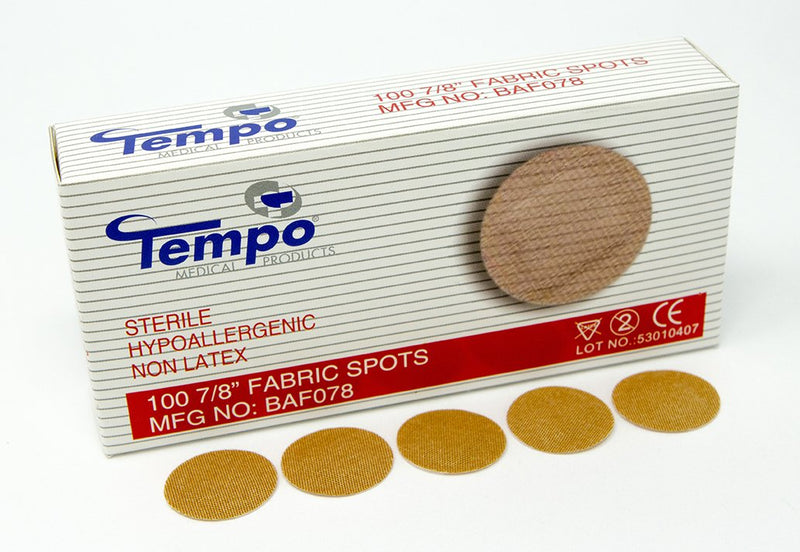 Tempo Adhesive Fabric Spot Bandage 7/8”, Sterile, Non Latex, Hypoallergenic, 100 EA/BX & 60 BX/CS, BAF078 - NewNest Australia