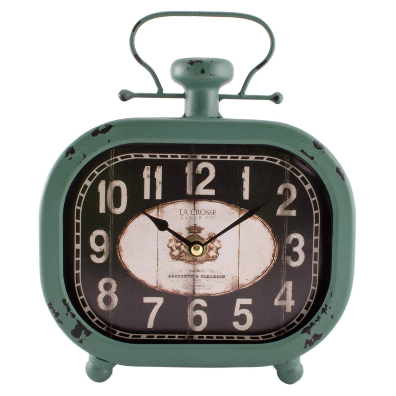 NewNest Australia - La Crosse 404-3425 Distressed Teal Metal Clock 