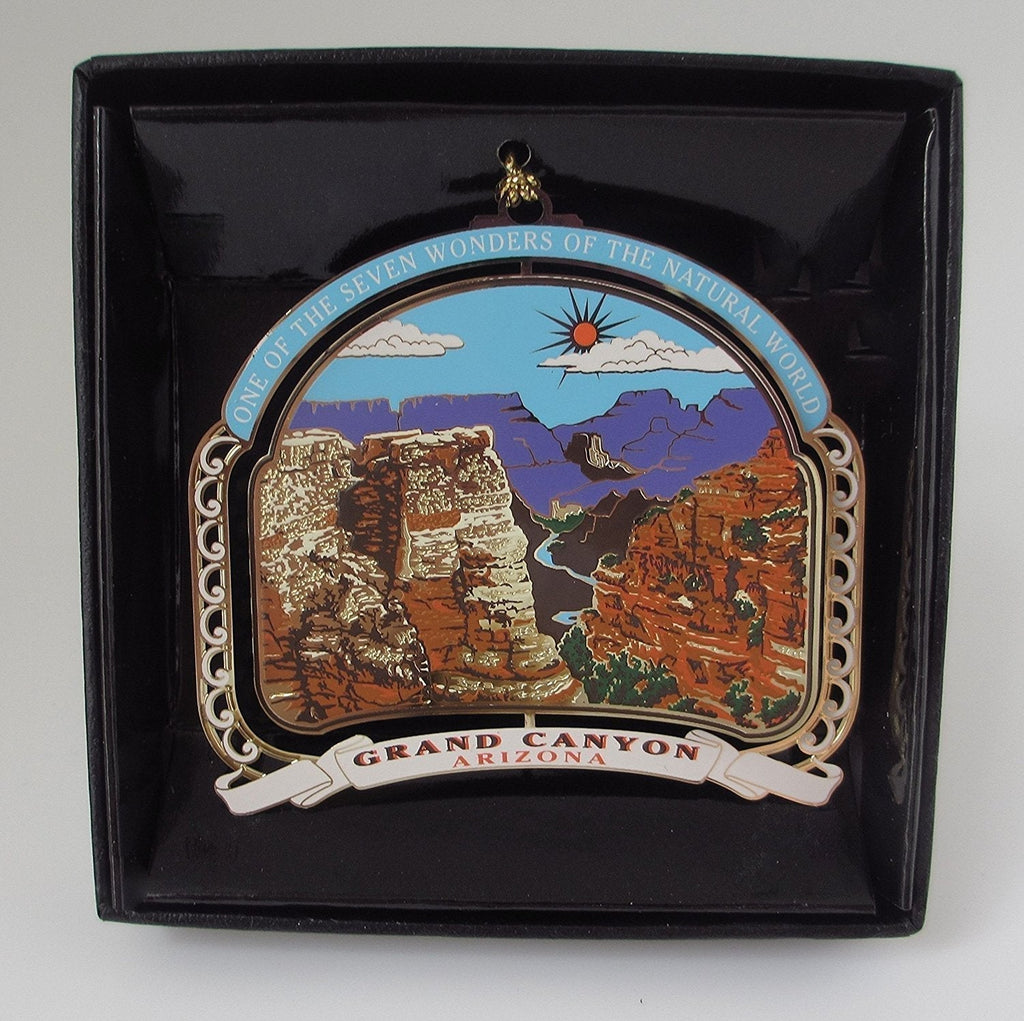 NewNest Australia - Grand Canyon Ornament Souvenir Color Brass Black Leatherette Gift Box 