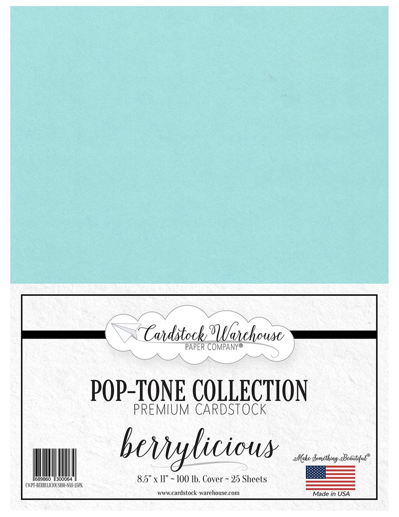 Berrylicious Blue Cardstock Paper - 8.5 X 11 Inch 100 Lb. Heavyweight Cover -25 Sheets from Cardstock Warehouse Berrylicious - NewNest Australia