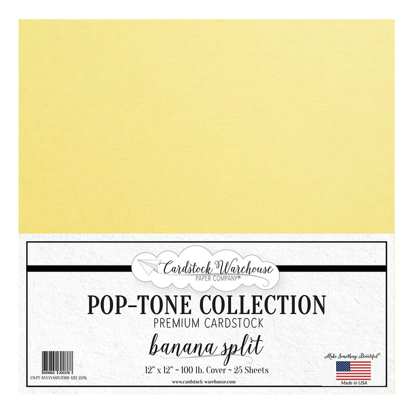 Banana Split Yellow Cardstock Paper - 12 X 12 Inch 100 Lb. Heavyweight Cover - 25 Sheets from Cardstock Warehouse Banana Split - NewNest Australia