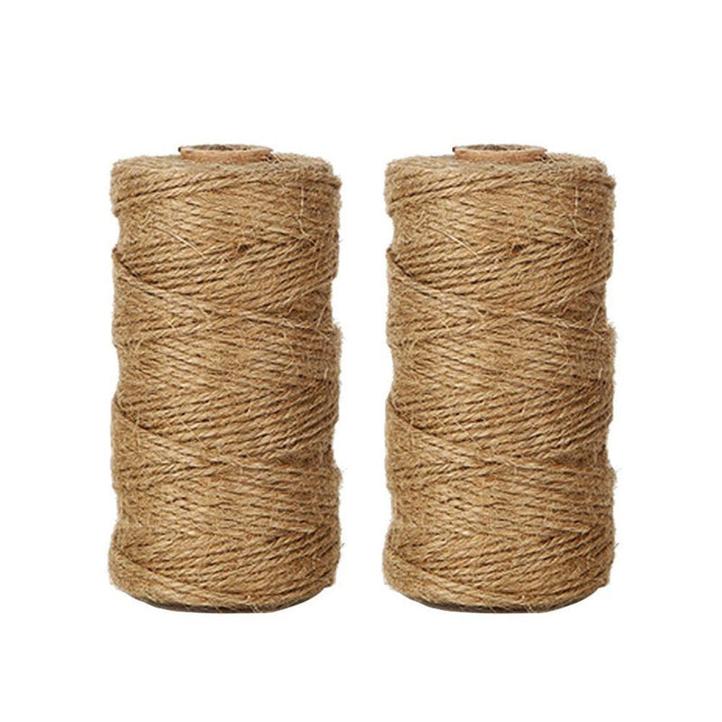 Tenn Well Natural Jute Twine, 656 Feet 2Ply Brown Twine String for Crafts, Gift Wrapping, Packing, Gardening and Wedding Decoration (2PCS X 328 Feet) 2PCS/656Feet(328FT/PC) - NewNest Australia