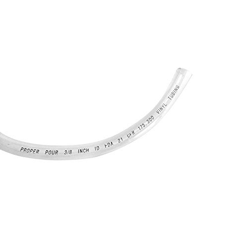 10 Feet - 3/8" ID 1/2" OD Clear Vinyl Tubing Food Grade Multipurpose Tube for Beer Line, Kegerator, Wine Making, Aquaponics, Air Hose by Proper Pour 10 feet - NewNest Australia