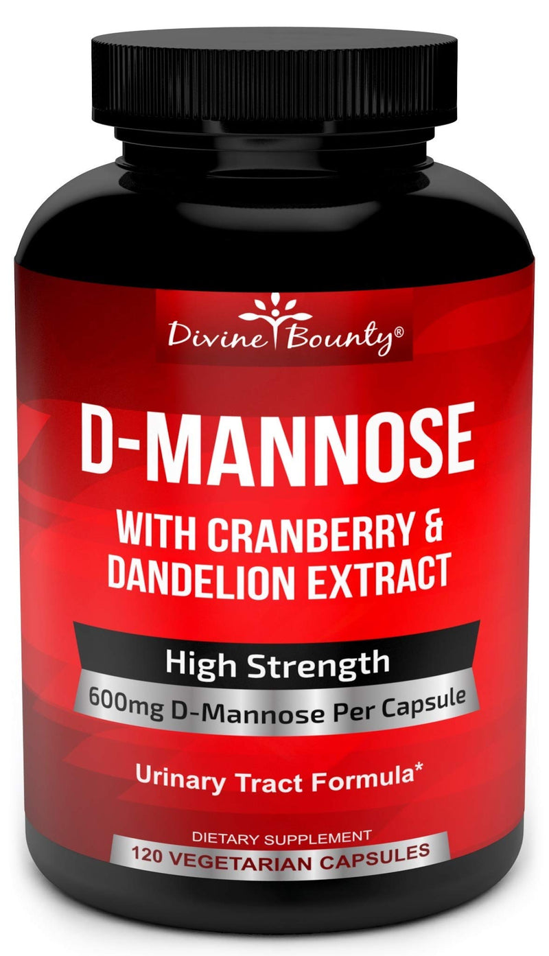 D-Mannose Capsules - 600mg D Mannose Powder per Capsule with Cranberry and Dandelion Extract to Support Normal Urinary Tract Health - 120 Veggie Capsules - NewNest Australia