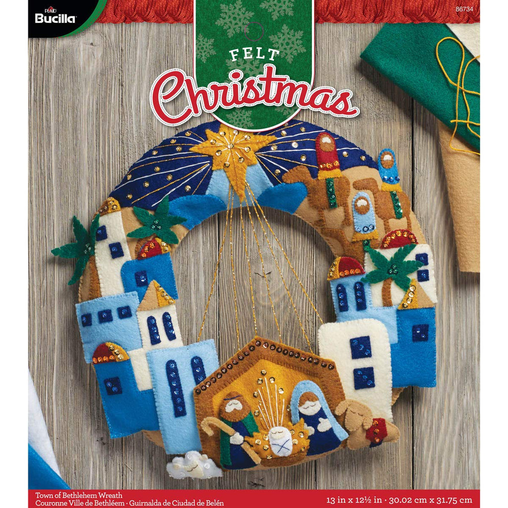 Bucilla Felt Applique Wreath Town of Bethlehem, Size 13 x 12.5-Inch - NewNest Australia