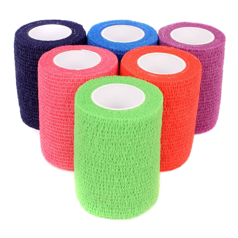 Ever Ready First Aid Self Adherent Cohesive Bandages 3" x 5 Yards - 6 Count, Rainbow Colors 6 Count (Pack of 1) - NewNest Australia