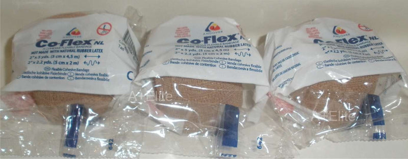 ANDOVER CO-FLEX NL 2x5Yds Tan Flesh 3-PACK Cohesive Flexible Elastic Latex Free Bandage Compression Self Adherent Wrap Adults Children Animals Pets Cats Dogs Horses 5200TN by Coflex - NewNest Australia