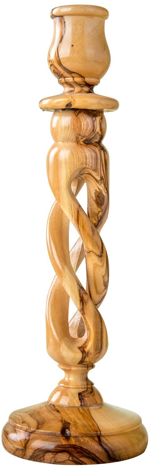 NewNest Australia - EARTHWOOD FINE WOOD PRODUCTS CS-05 Olive Wood Winding Hollow Candle Holder, Brown 