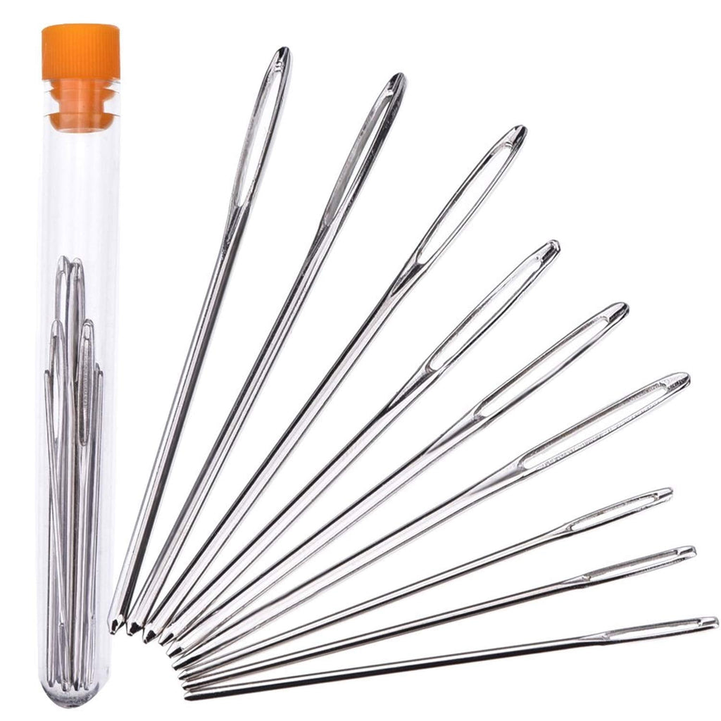 Outus Large-Eye Needles Steel Yarn Knitting Needles Sewing Needles Darning Needle, 9 Pieces (Blunt) - NewNest Australia